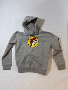 Buc-ee’s Boys Size YL Gray Pullover Hoodie